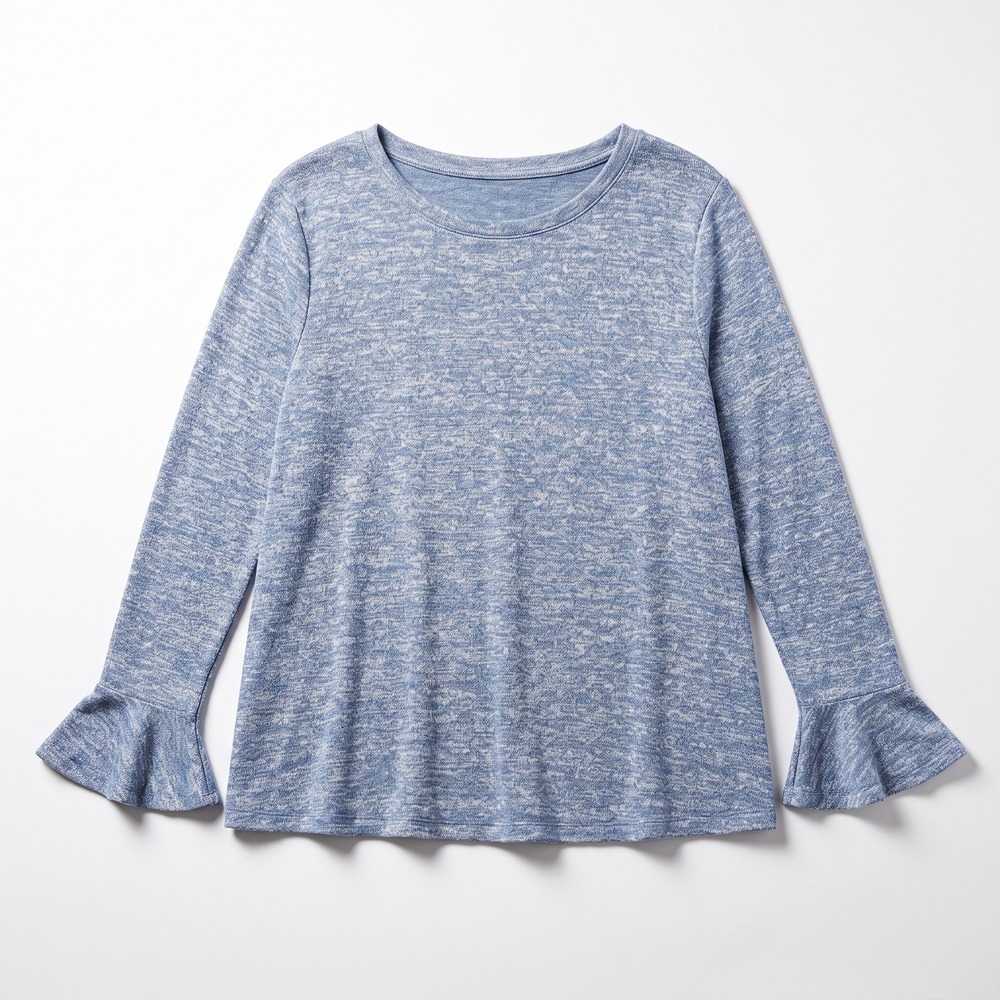 Gap S Heather Blue Bell-Sleeve Boatneck Top Womens Casual Boho